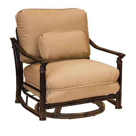 Tropical Cushioned Swivel Glider